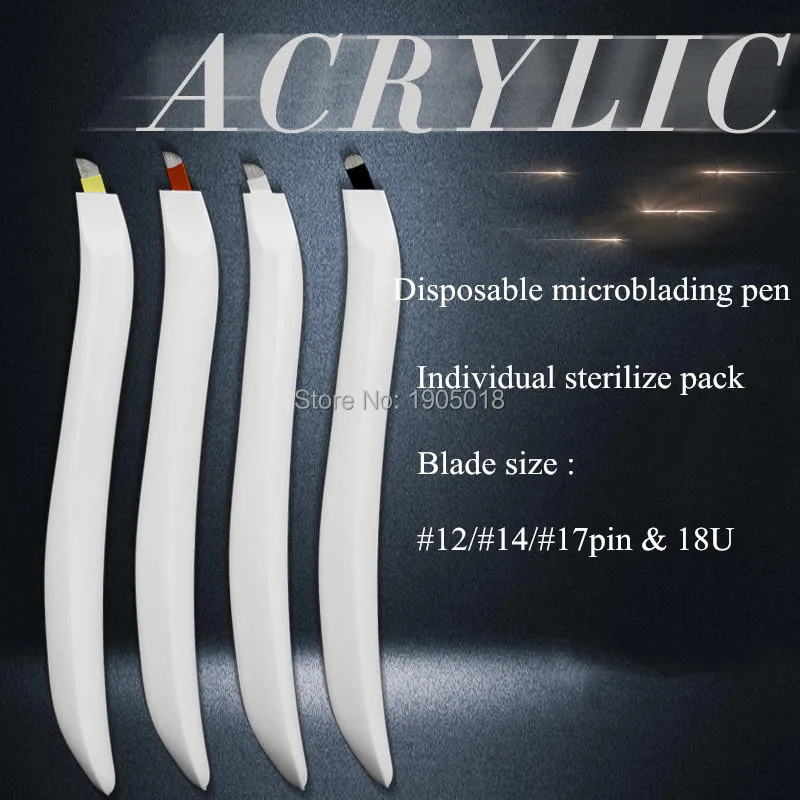 Новое поступление 50 одноразовые ручки для микроблейдинга бровей с лезвиями 12/14/17