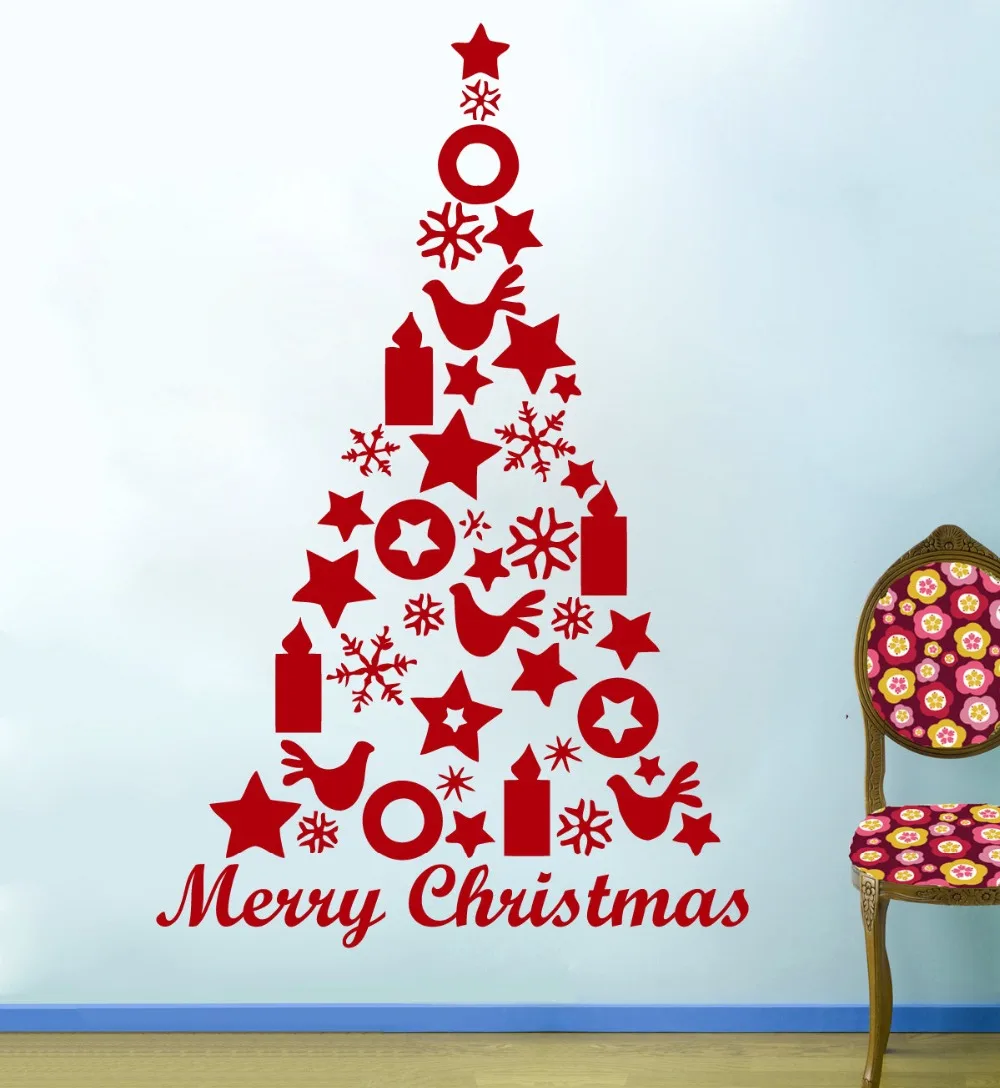 Праздничная Наклейка на стену с надписью &quotMerry Christmas&quot|vinyl stickers|decoration artwall decals |