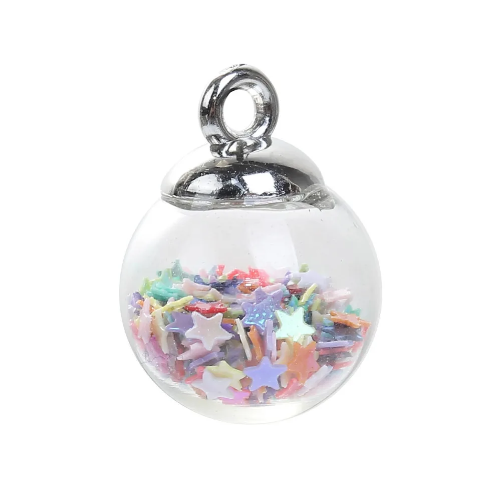 Прозрачные стеклянные шармы DoreenBeads круглые в пузырьковой бутылке диаметр 22 мм (7/8