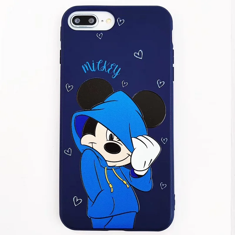 Синий Мультяшный Микки Минни чехол для iPhone 6 6s 8X7 Plus XR XS MAX чехол для iPhone 7 милый чехол с Дональдом и Дейзи утка Мягкий ТПУ Fundas - Цвет: Синий