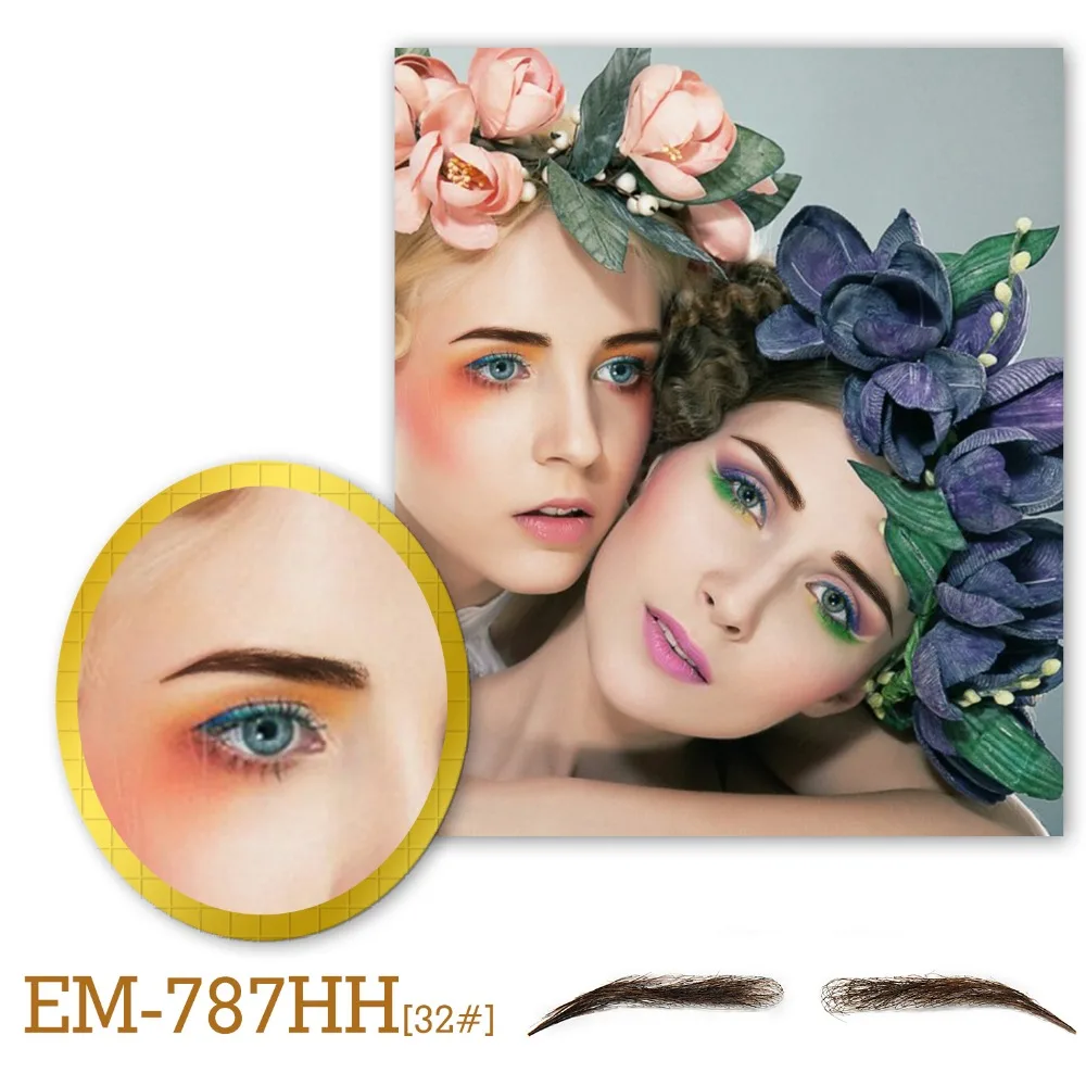 

Neitsi Wave Style Realistic Eyebrows Fake Eyebrow For Women Lace Human Hair Artificial Weaving For Makeup Cosmetics EM-787HH-3#