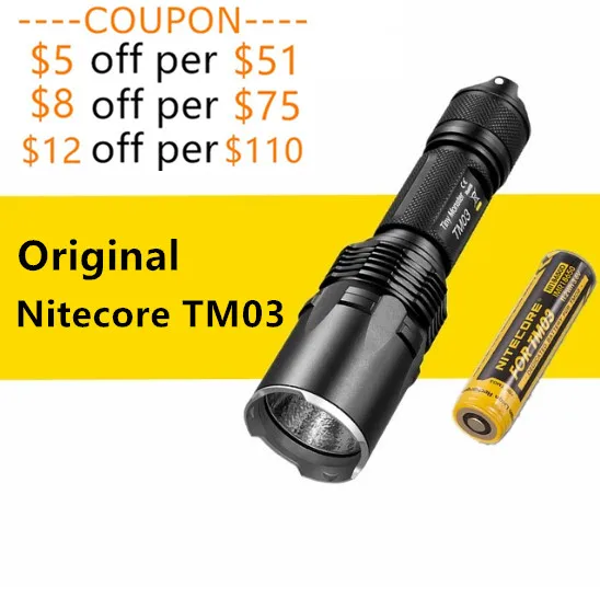 Оригинафонарь светодиодный фонарик Nitecore TM03 XHP70 с аккумулятором 18650 2800 люмен|led