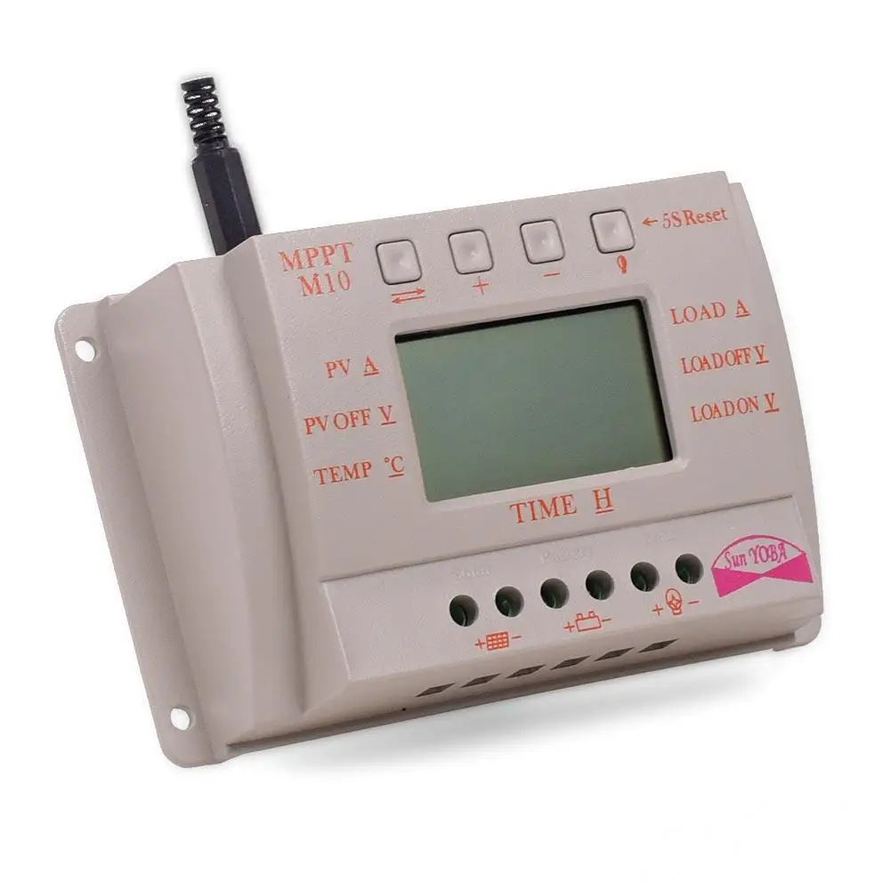 Sun yoba10A 12В/24В LCD MPPT + солнечный регулятор PWM Контроллер заряда для домашнего