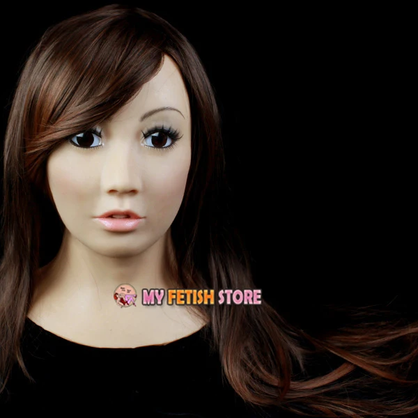 

(SF-1) Crossdress masquerade fancydress cosplay girl realistic human face silicone female full head mask fetish wear
