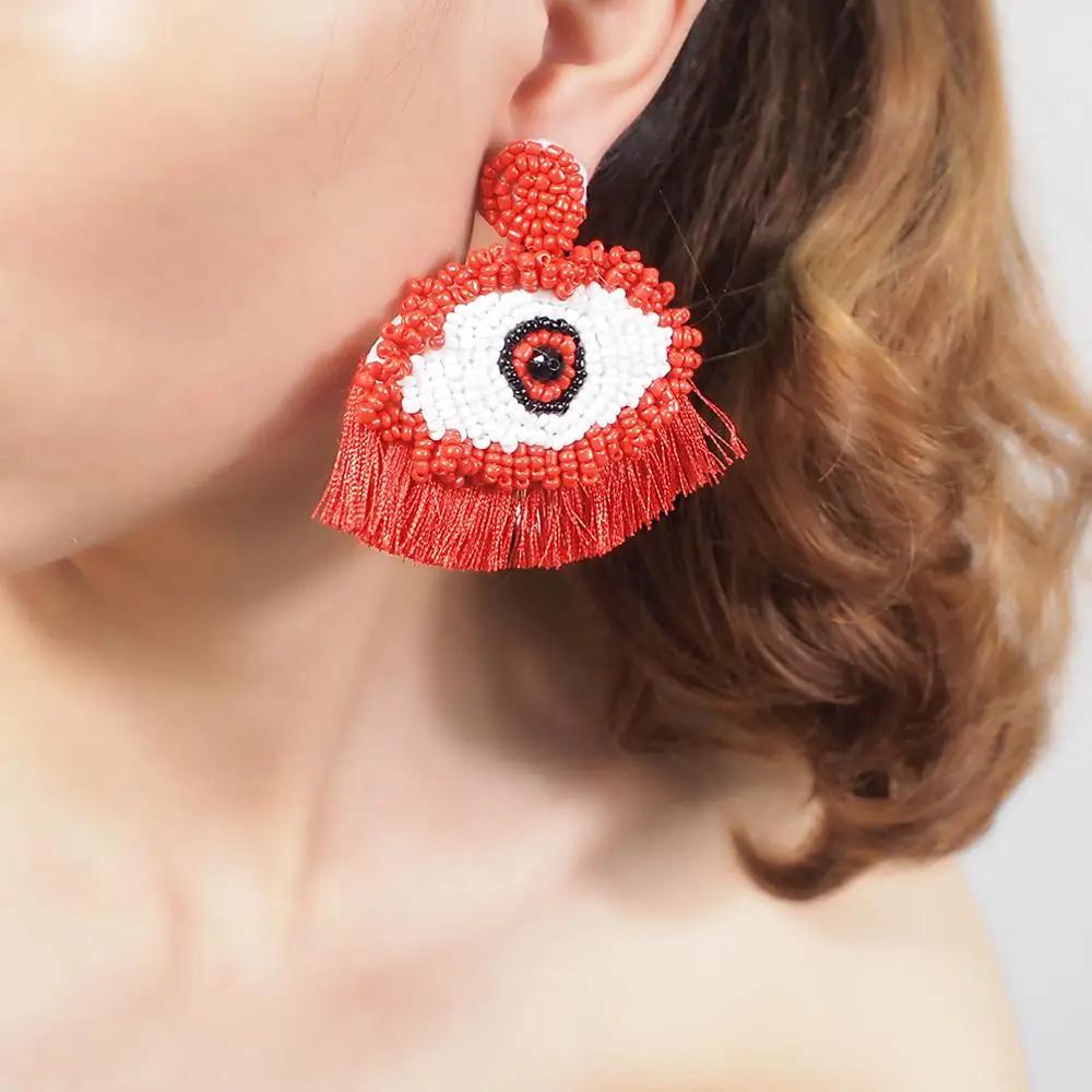 Женские винтажные серьги подвески MANILAI ручной работы яркие с