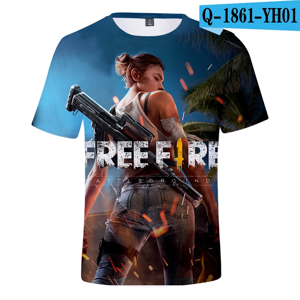 Популярная игра Free Fire 3D принт летние футболки для женщин/мужчин короткий рукав трендовые футболки повседневные модные футболки размера плюс - Цвет: CAMEL