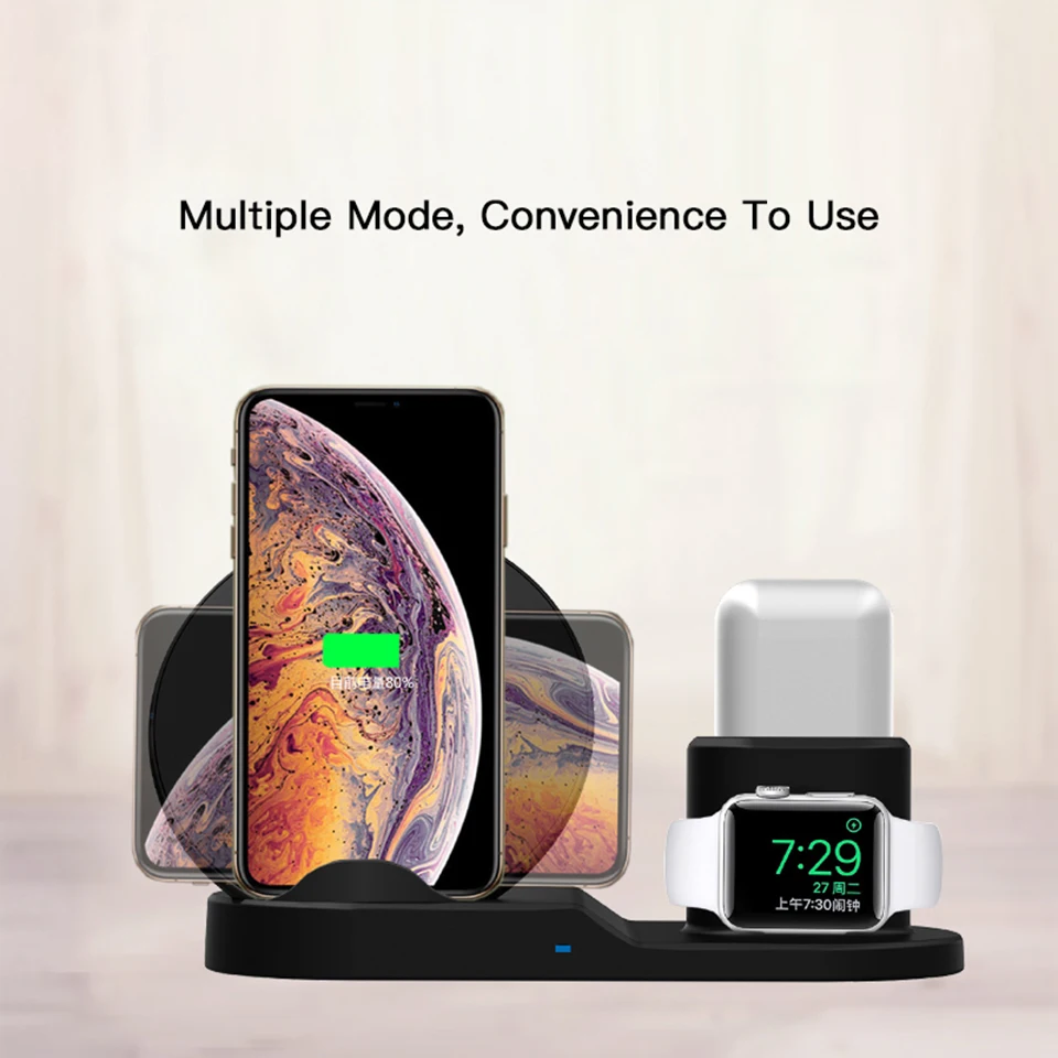 Tendway 3 в 1 Беспроводной Зарядная Станция подставка для iphone X 8 PIus быстро зарядное