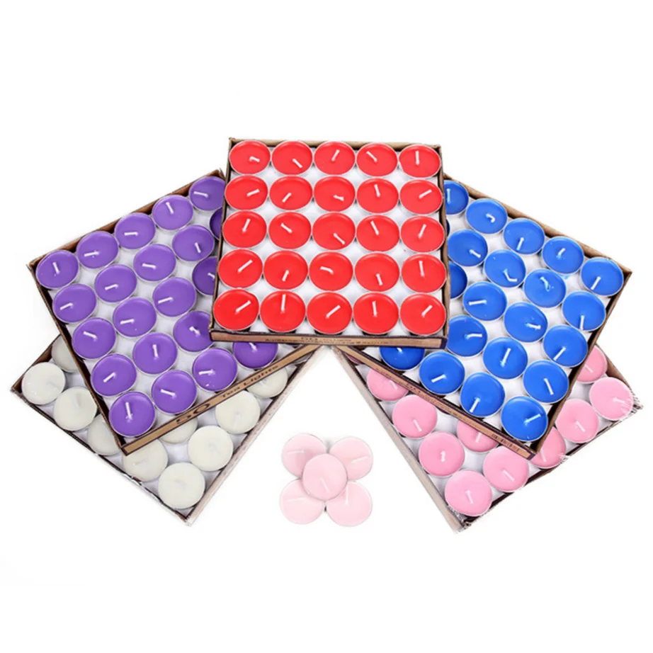 50 шт. воск свеча для чая романтическая фотография 6 цветов время горения 1 5