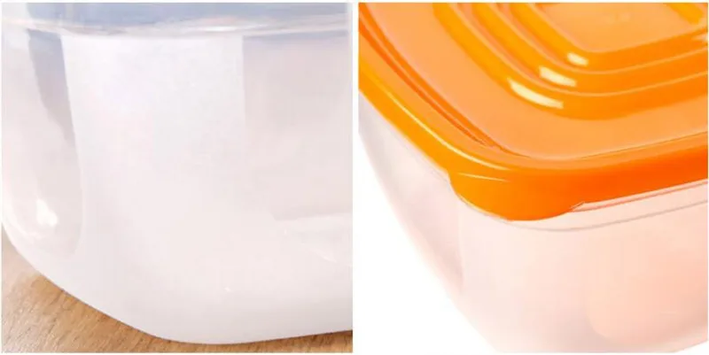 Food Containers with Lids 5pcs/set Kitchen Storage Boxes Microwavable Plastic Container The Refrigerator Bowl Organizer. | Дом и сад