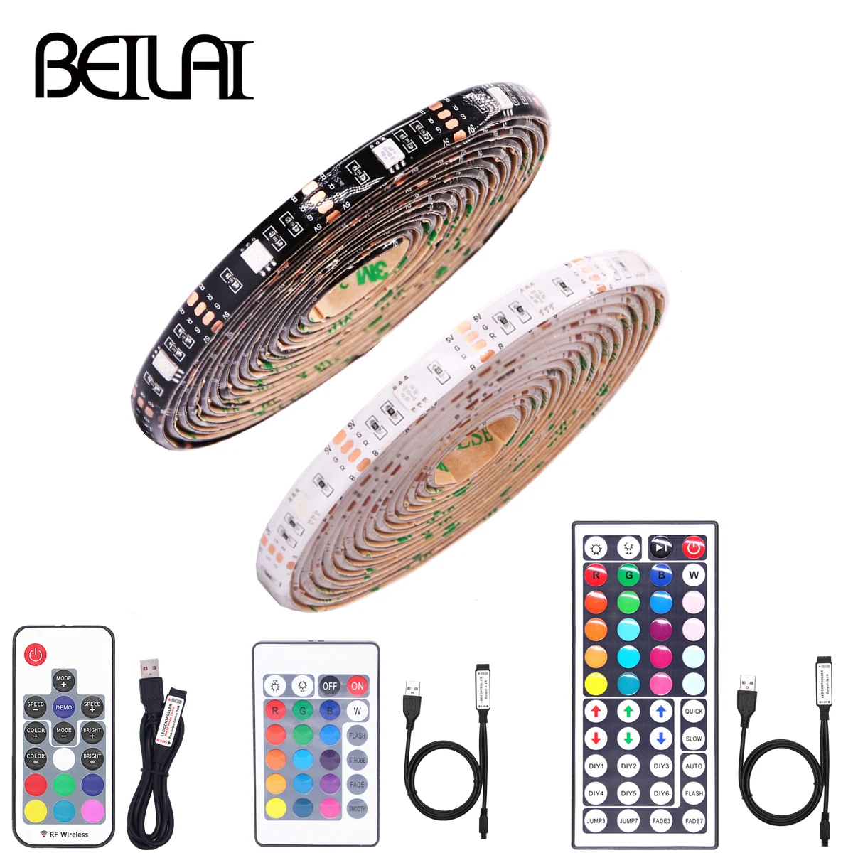 RGB USB Светодиодная лента светильник DIY 5 в меняющая цвет для кухонного телевизора