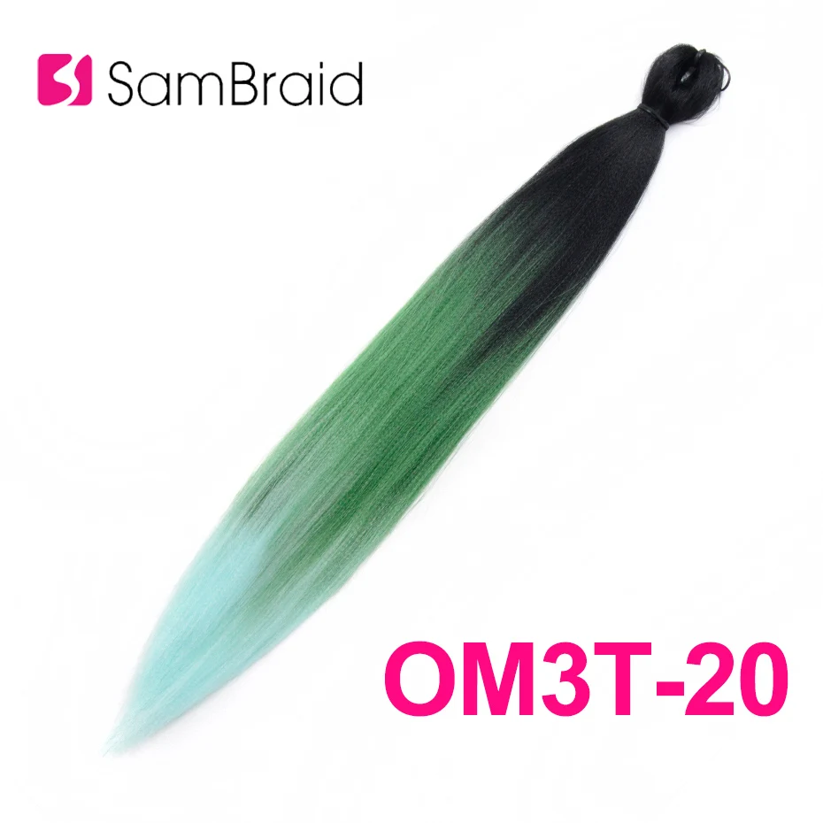 Sambraid, новинка, огромные косички, Омбре, вязанные крючком косички, волосы, предварительно растянутые, легкая косичка, синтетические волосы для наращивания, 24 дюйма, для женщин - Цвет: T1b/розовый