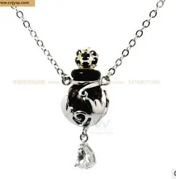 Ожерелье с подвеской в виде эфирных масел и стеклянной бутылки для ароматерапии