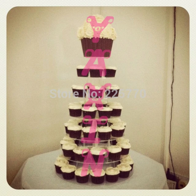 

7 tier thick round the new European acrylic wedding cake aircraft turn sugar cake acrylic cupcake stand