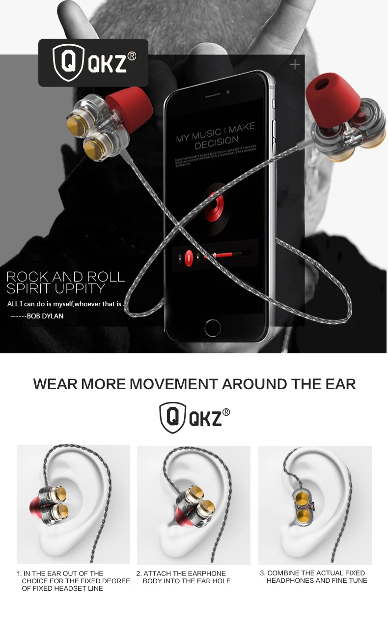 QKZ KD7 двойные драйверы наушники с микрофоном для телефона Xiaomi huawei Android телефоны бас HIFI DJ fone de ouvido auriculares
