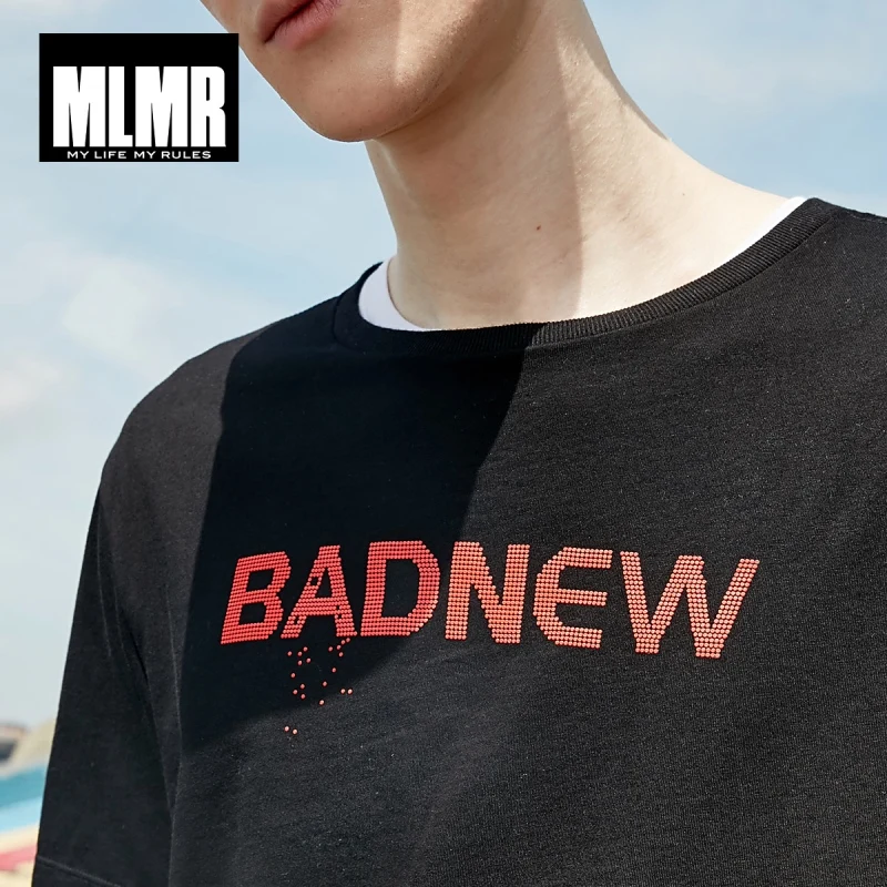 Мужская разноцветная футболка MLMR пуловер с круглым вырезом и принтом зубной