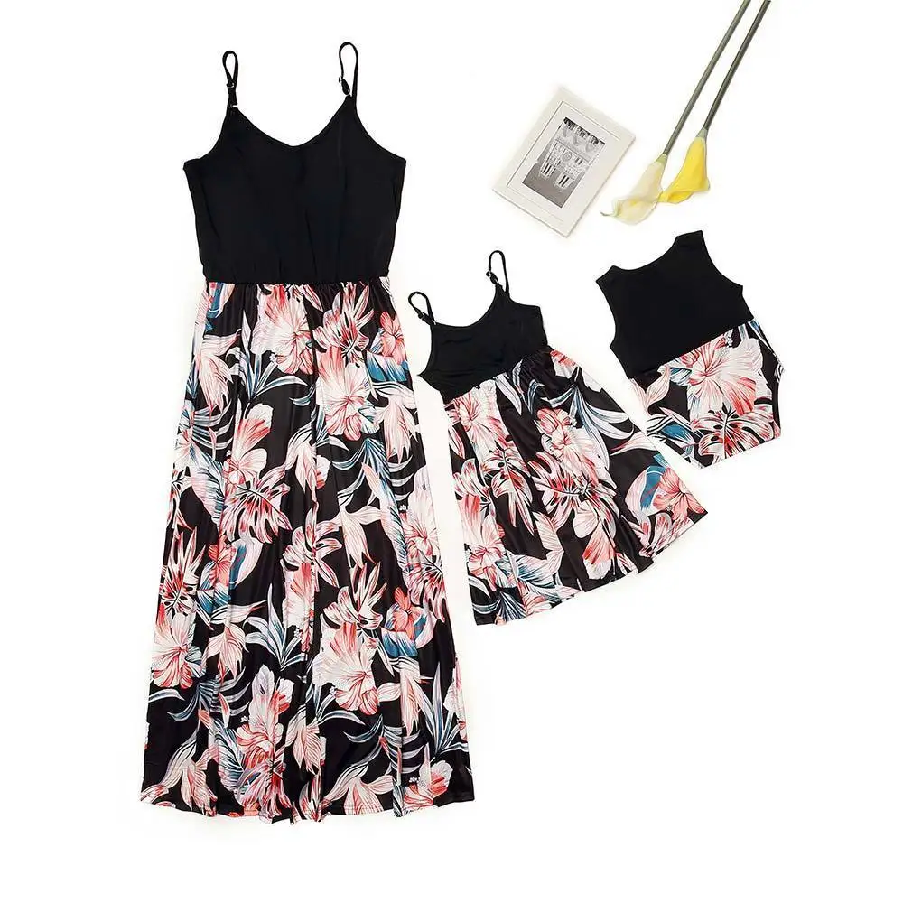 

Mommy And Me Clothes Patchwork Print Ankle Long Dress Baby Romper Jumpsuits Baby Girls Clothes Mom And Daughter Dress Vestidos