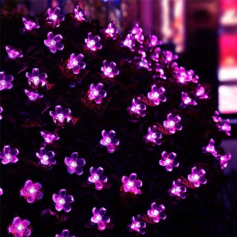Солнечные Огни Строки Открытый Цветочный Сад Свет 21ft 50 LED гирлянда светодиодная