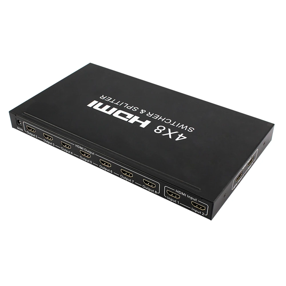 HDMI матрица 4x8 HD 4 K 2 K HDMI переключатель сплиттер 3D 1080 P 4 вход 8 Выход HDCP HDMI разделитель, сплиттер конвертер адаптер+ пульт дистанционного управления