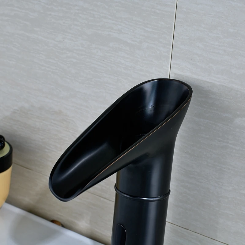 Oil Rubbed Bronze LED Color Change Sensor Bathroom Faucet Sink Tap Only Cold Water | Обустройство дома