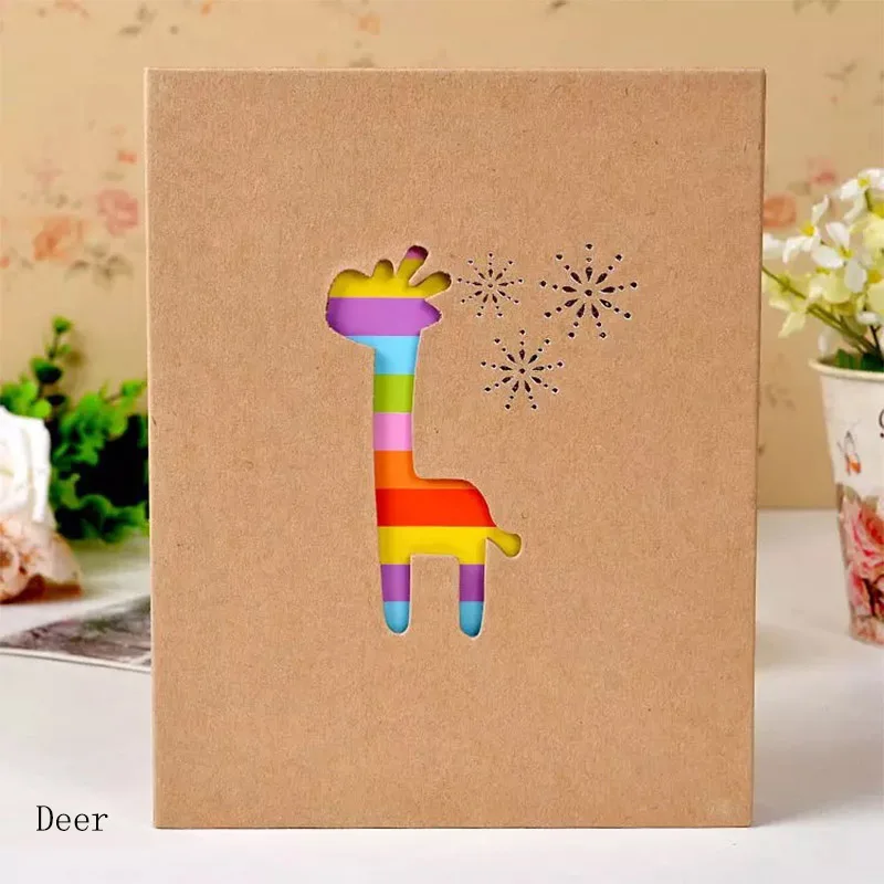 Deer BALLE, 100 карманов, 6 дюймов, фотоальбом, рамка для хранения фотографий, скрапбукинг, чехол для фотографий из воловьей кожи, фотоальбом для детей, подарки для детей - Цвет: Deer