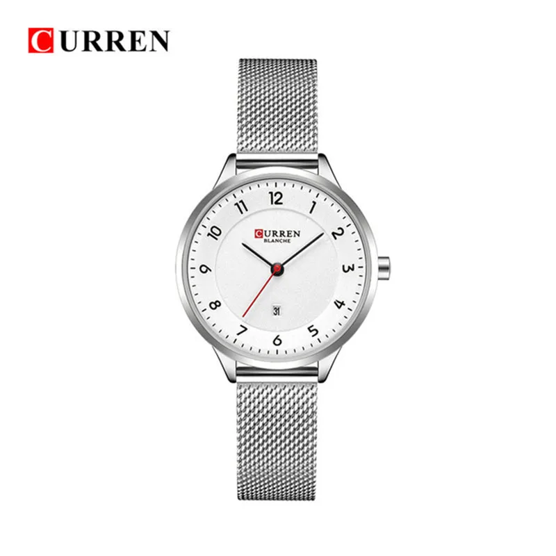 White White Curren 9035B модные женские часы из нержавеющей стали золотые часы для женщин Curren горячая распродажа Женские часы кварцевые женские часы - Цвет: White White