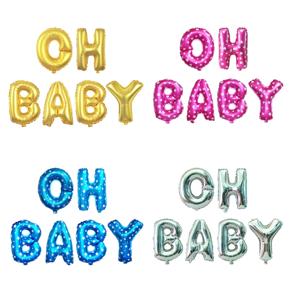 6 шт./лот 16 дюймов &quotOH BABY&quot буквы фольги шар мальчик ребенок душ украшение