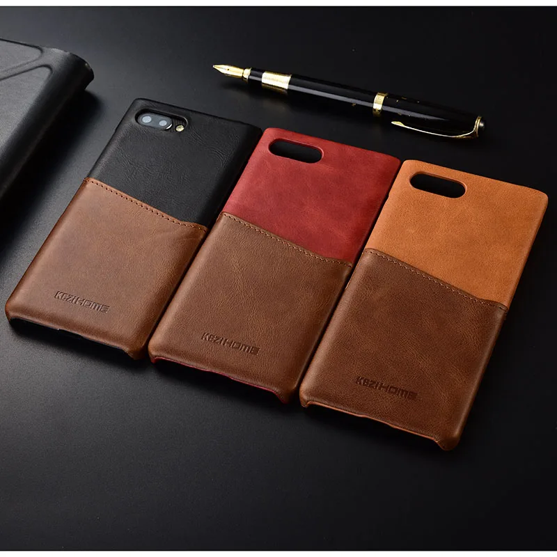 Kezihome New Case Luxury Slim Genuine leather Phone For Blackberry KEYone Key2 Cover Protection Black Matte | Мобильные телефоны и