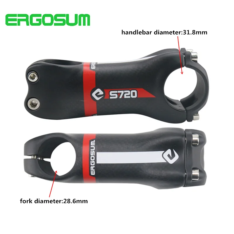 ERGOSUM Велоспорт стержень дороги углерода 28 6 мм Углеродистые стебли шоссейный
