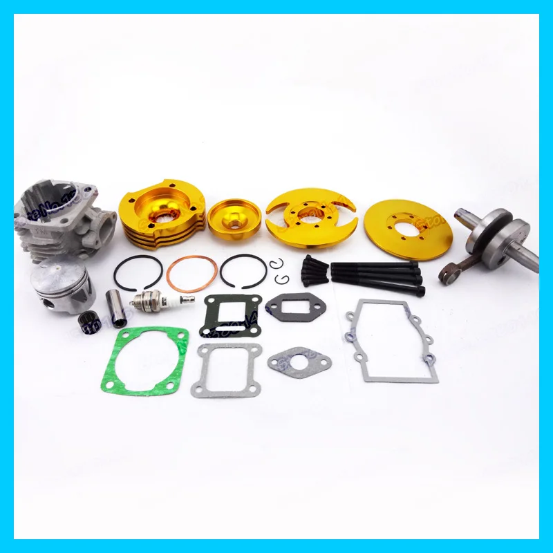 44 мм цилиндр в сборе поршневой набор с большим отверстием 3 паза золотой для 47cc 49cc