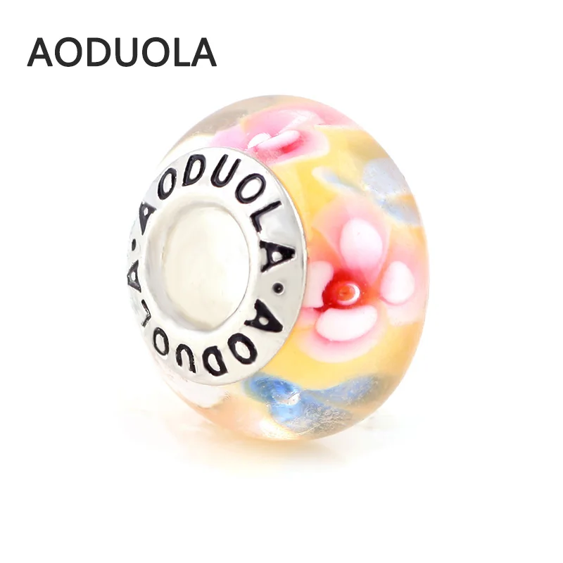 AODUOLA 3D цветок стеклянная бусина искусственная Сделай Сам Чешская Подвеска