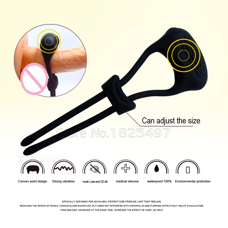 Novelty pretty love toy male longer lasting sex Black vibrator cock ring penis vibrating adult toys product | Красота и здоровье