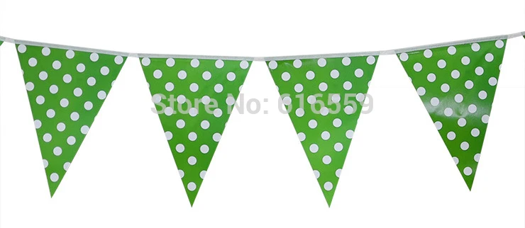1 комплект 2 5 метра бумажные флаги в горошек для дня рождения свадьбы вечерние