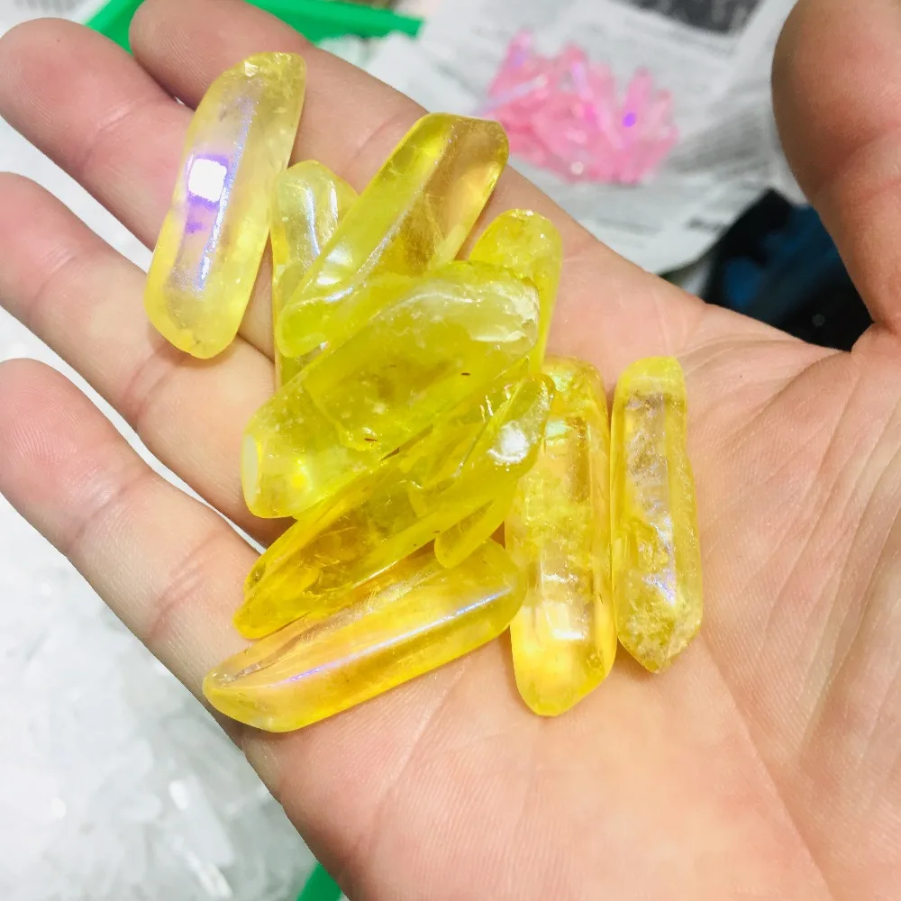 10 шт. ожерелье с подвеской из натурального кварца титановым покрытием|Камни| |