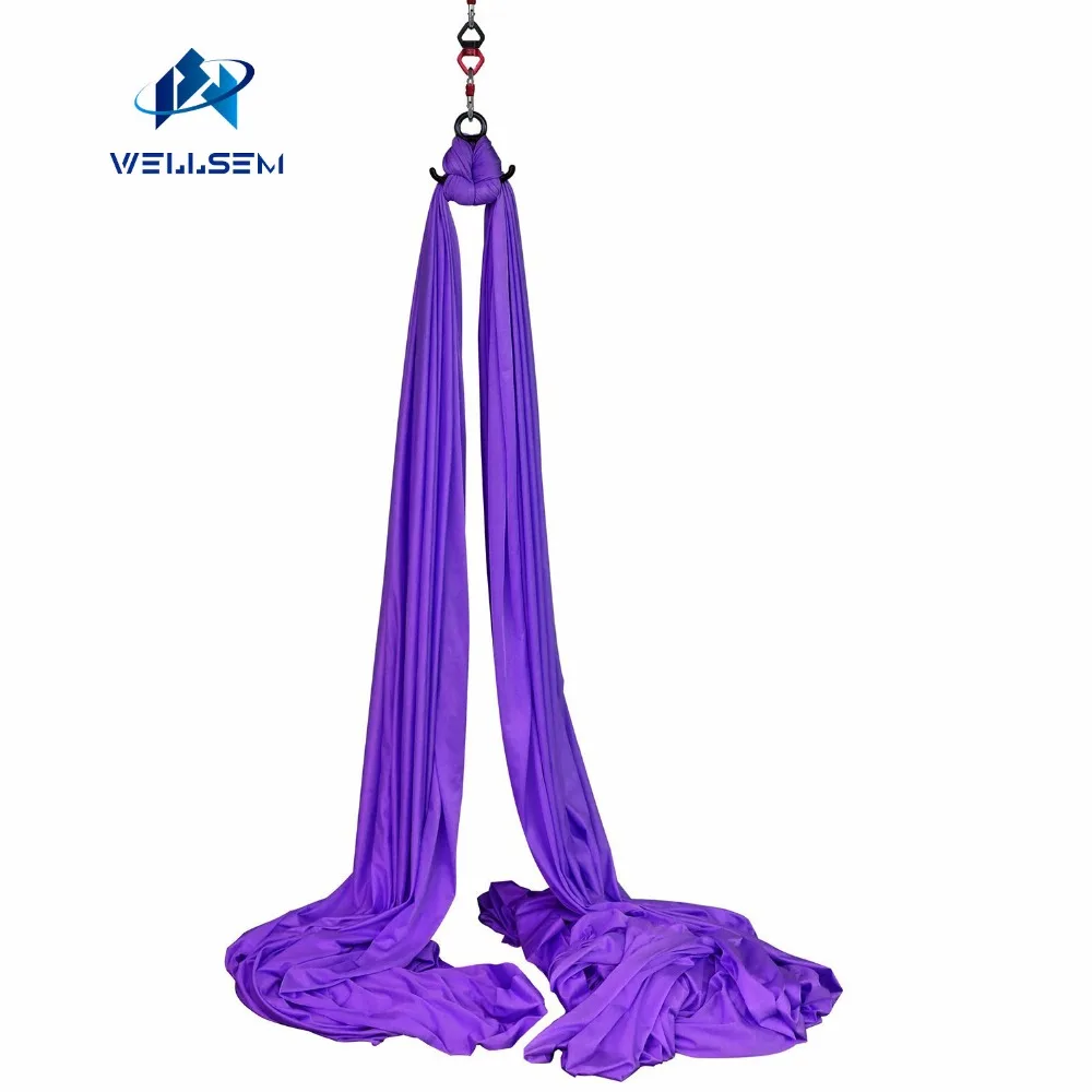 

Wellsem Aerial Silks Equipment Anti-gravity Yoga Hammock Swing Yoga for Home Gymnastics Flying Dance & Body Shaping 9 yards