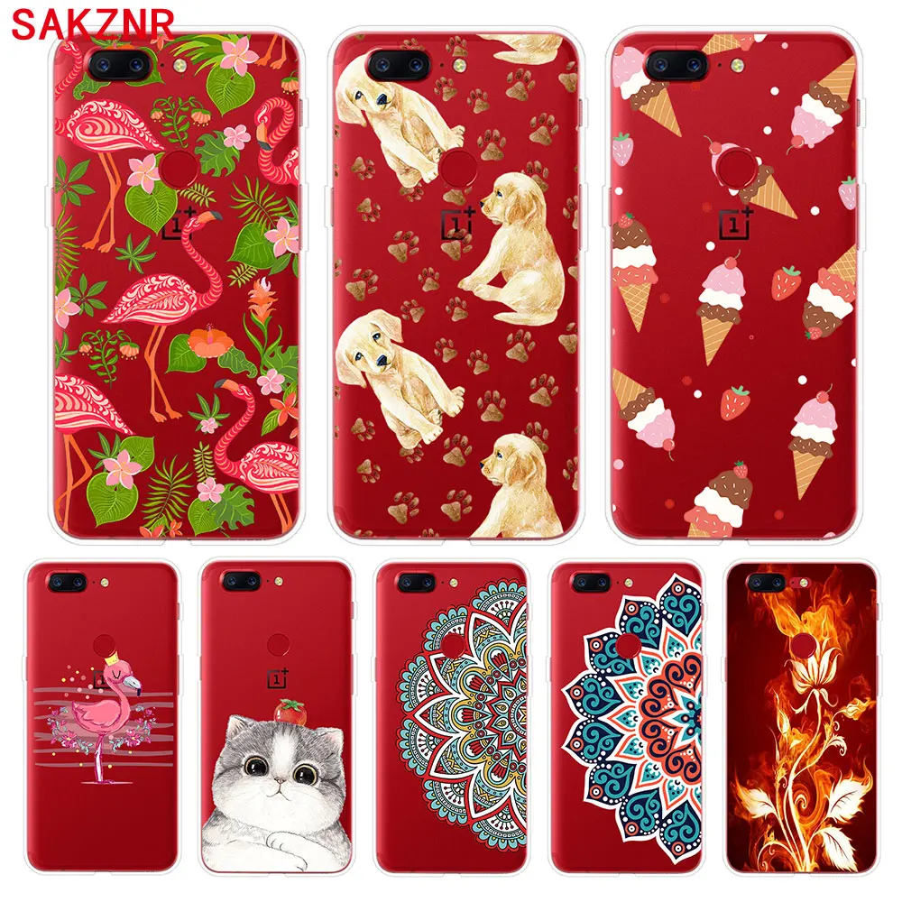 For Oneplus 5 5T Case Cover Transparent Printing Funda Couqe Soft Silicone Cases Phone |