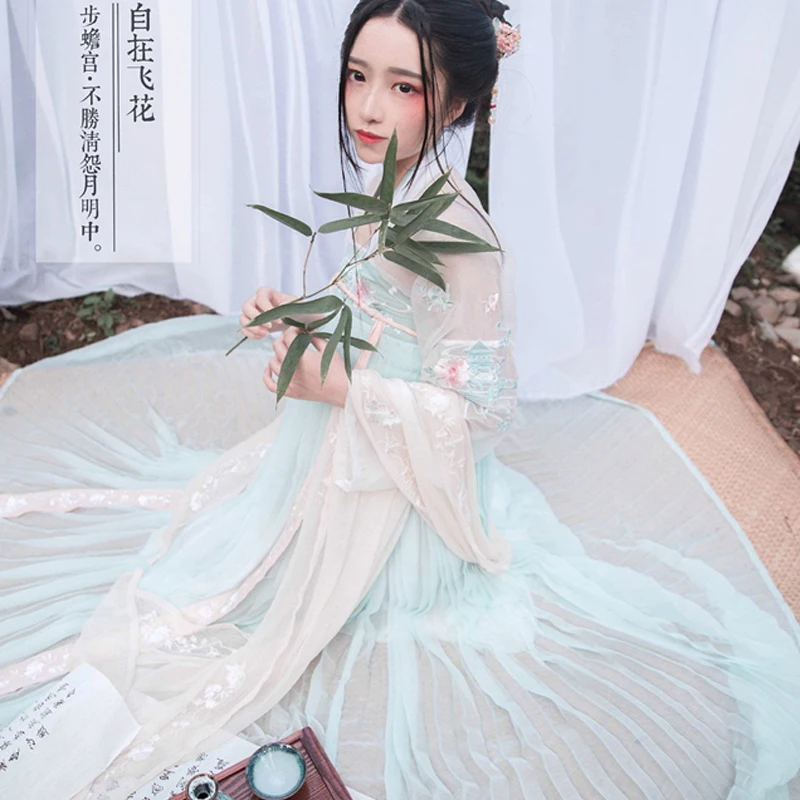 Hanfu юбка танцевальный костюм для женщин фестивальный рейв одежда Этническая Династия Тан Косплей сценическая одежда для женщин певица BL1236