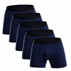Боксеры мужские длинные 5 шт.лот, нижнее белье, Короткие дышащие эластичные трусы, однотонные, большие размеры