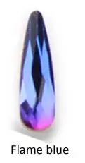 teardrop flame blue 20 шт 10 цветов Стразы для дизайна ногтей размер, 5-10 мм для 3D дизайна ногтей Стразы удлиненные каплевидные стеклянные Красочные камни - Цвет: teardrop flame blue