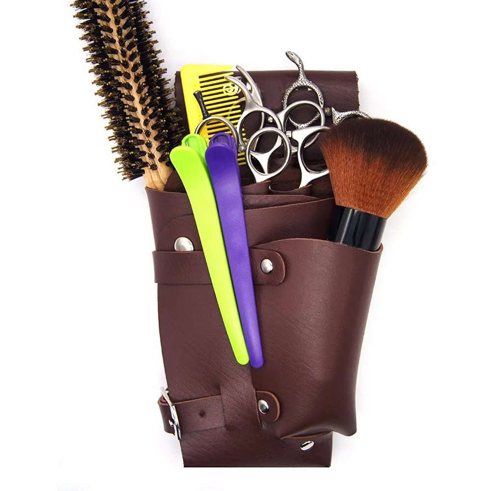 Сумка кобура с заклепками и клипсами из искусственной кожи для парикмахерских