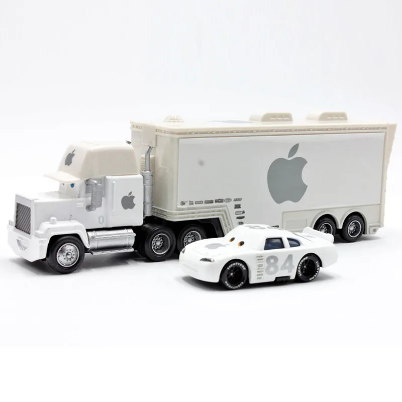 Disney Pixar Автомобиль 2 шт./лот Apple Mack грузовик + No 84 маленький автомобиль 1:55 литые из