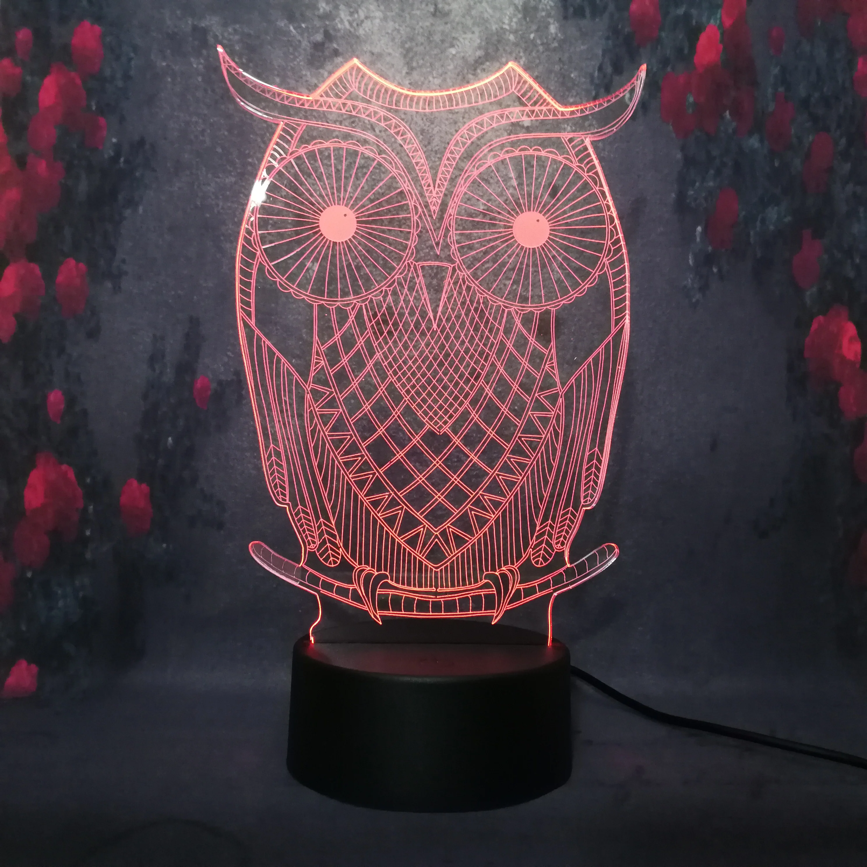 Прекрасный мультфильм серии Сова Орел креативный ночной Светильник 3D LED домашний