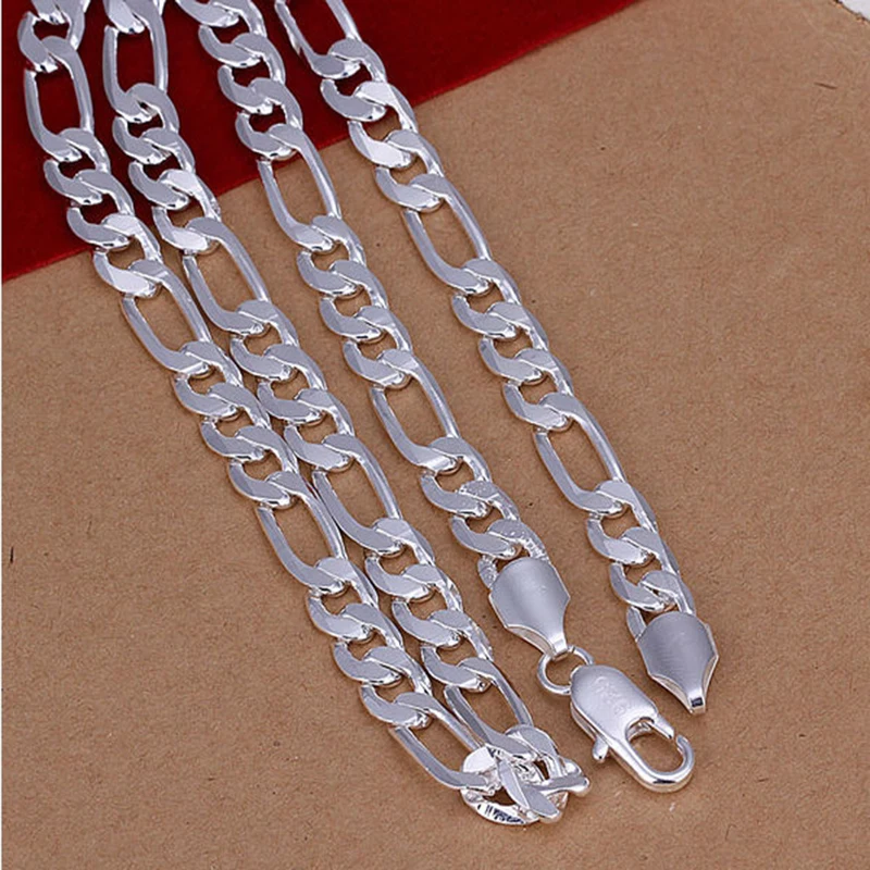 Vogue Men Necklaces Fashionable Silver 8 MM Wide 20 Inches Link Chains Man Male Necklace Jewelry Boyfriends Party Gifts YNS06 | Украшения и