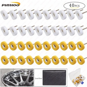 Муслиновая полировка буффы колеса Набор Подходит Dremel вращающиеся инструменты 3 мм хвостовик 40 штук