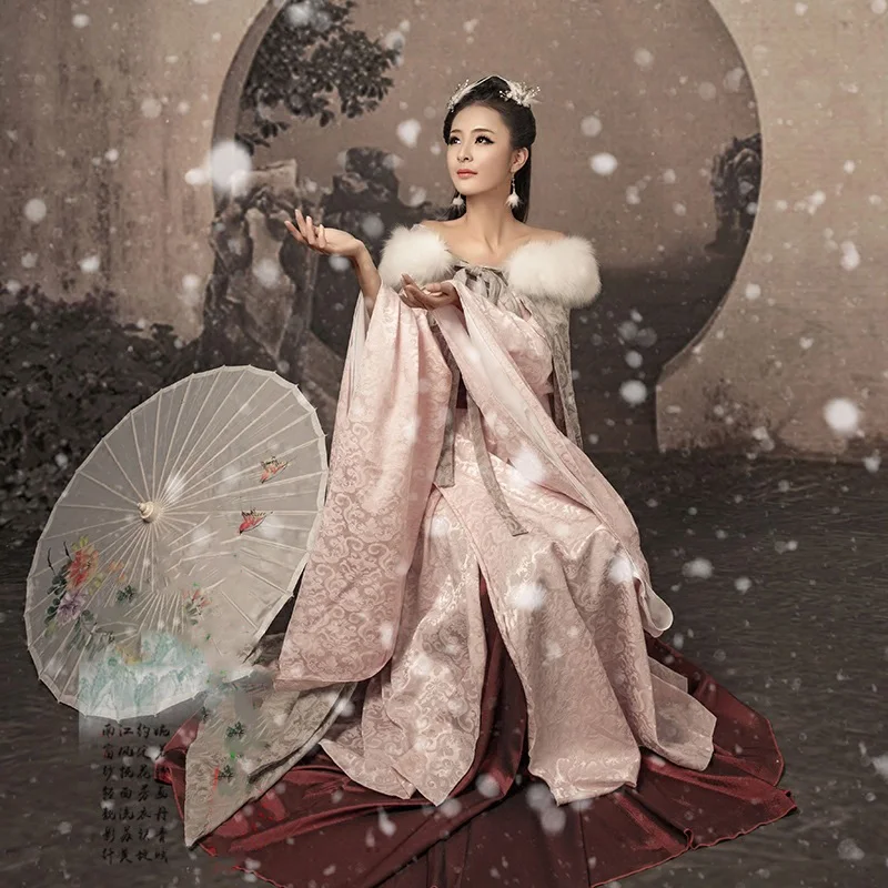 Yao Tiao женский Hanfu меховой воротник костюм и плащ фото дом костюм для тематической фотографии китайская принцесса представление Hanfu