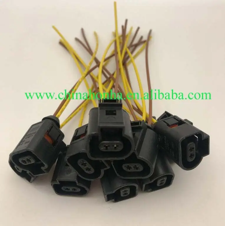 

1J0973702 Electrical Harness 2 Pin Connector Plug Wiring for A4 A6 A8 Q5 Q7 2004-2009 1J0 973 702 with wire or without wire