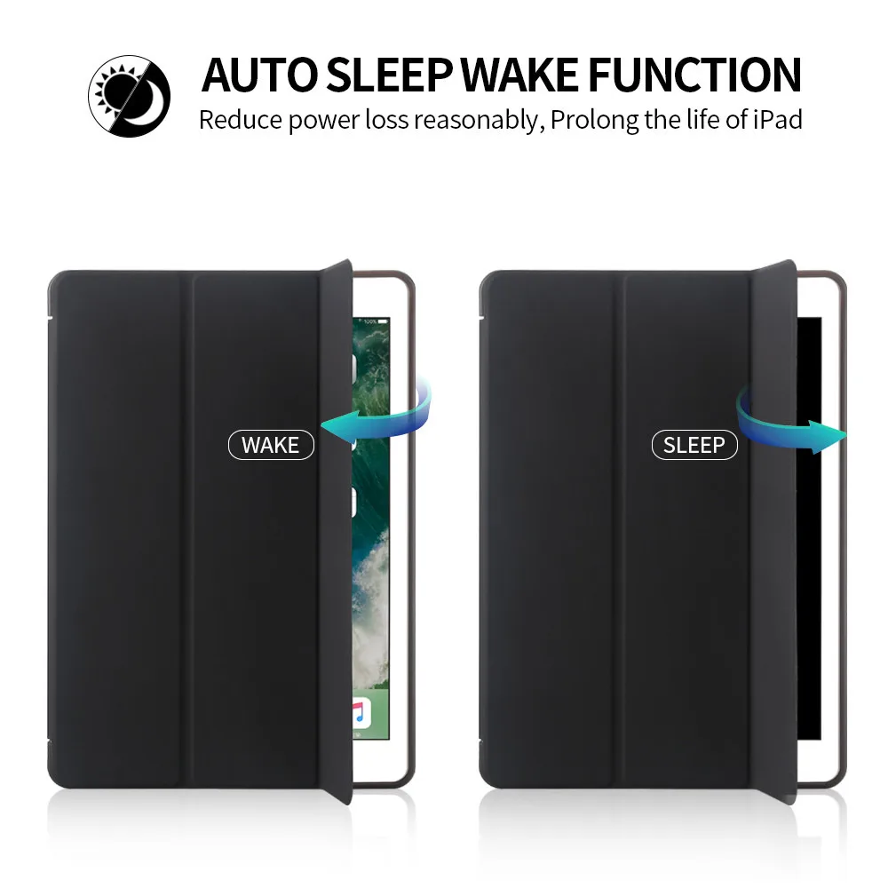 Чехол owswin для нового iPad 9,7 TPU кожаный чехол Мягкий силиконовый чехол для iPad умный чехол 9,7 дюймов A1822 A1893