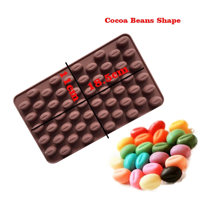 Cocoa beans shape 28 форм, силиконовая форма для шоколада, формы для выпечки, сделай сам, сахарное ремесло, для торта, помадка, форма для украшения торта, инструменты - Цвет: Cocoa beans shape