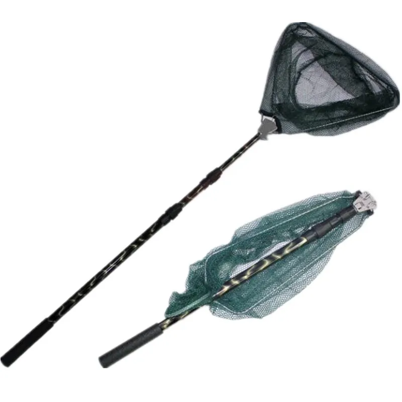 Hand Fishing Nets Aluminum Alloy 170cm 190cm 210cm Telescoping Foldable Landing Net Pole Casting Network Trap Small Mesh | Спорт и