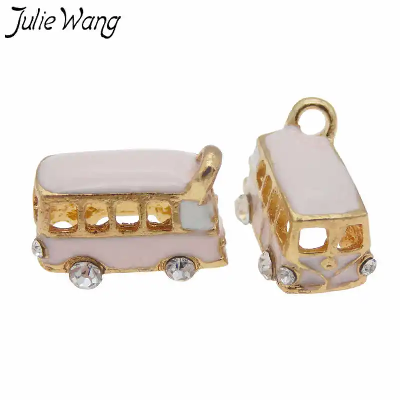 2 шт. очаровательные маленькие подвески из сплавов в форме полого автобуса