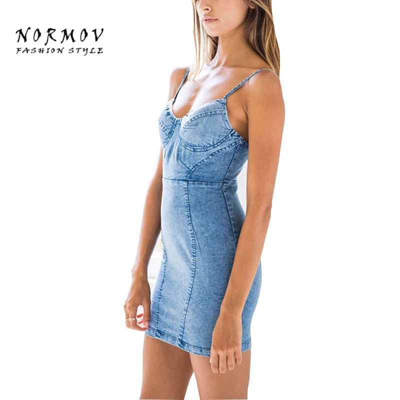 S XL Сексуальная Спинки 2017 Denim Dress Женщины Винтаж Bodycon Лето Beach Party Короткие Платья